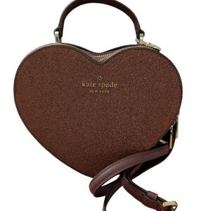 NWOT Kate Spade ♠️ New York "Love Shack" Deep Nova Glitter Heart Crossbody Bag
